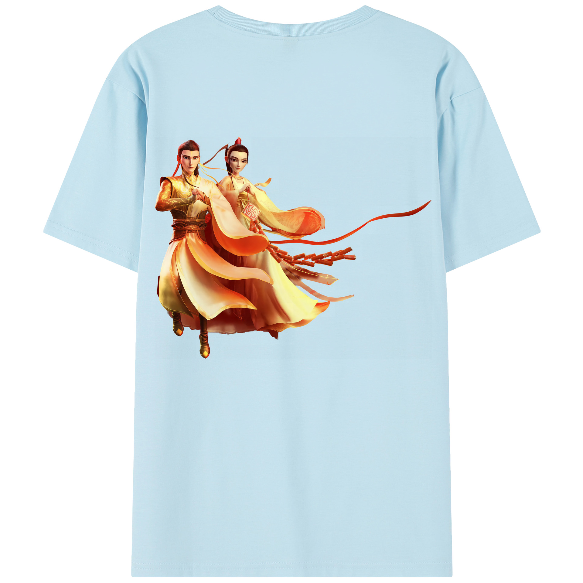 （画像用） Ne Zha 2 ナタ 魔童の大暴れ 綿100％半袖Tシャツ（背面プリント）